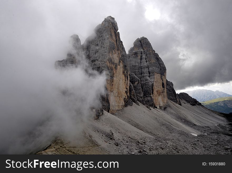 Landscape Dolomites of northern Italy - Tre Cime. Landscape Dolomites of northern Italy - Tre Cime