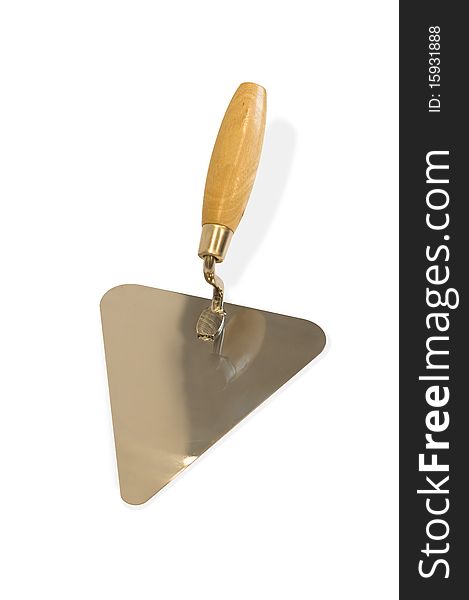 Trowel cement on white background