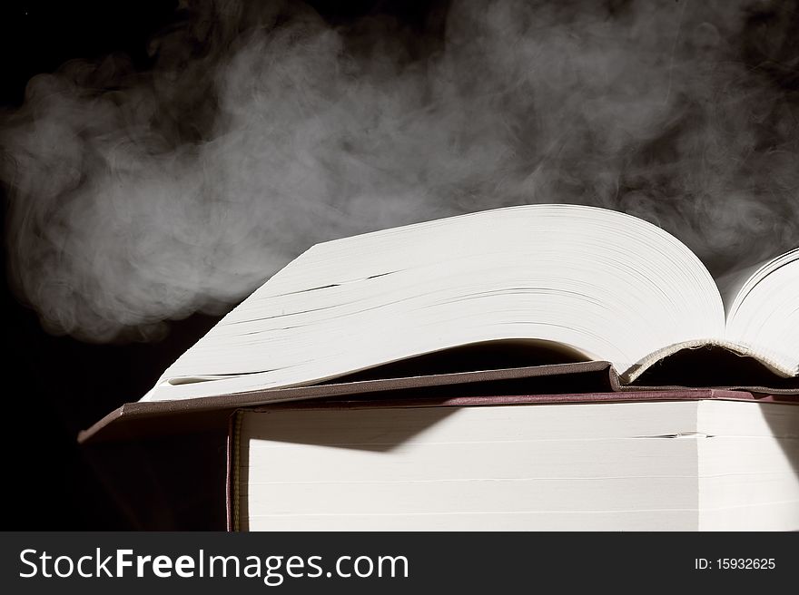 Books isolated on the black background