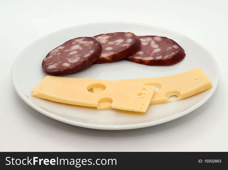 Sausage And Cheese On A Plate
