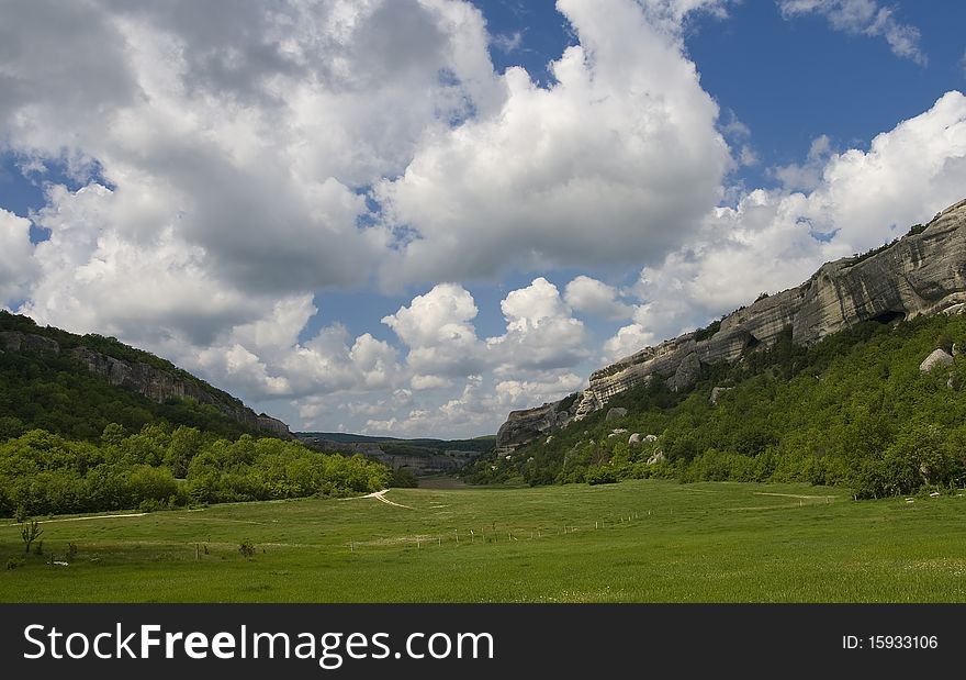 Vale near Eski-Kermen cave town. Vale near Eski-Kermen cave town