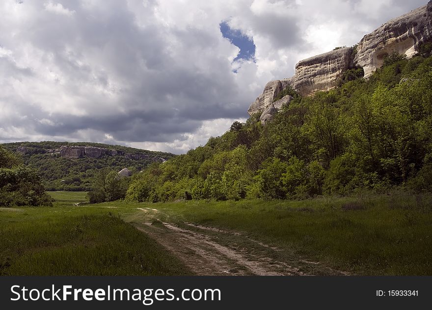 Vale near Eski-Kermen cave town. Vale near Eski-Kermen cave town