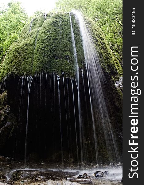 Waterfall Silver stream in Crimea