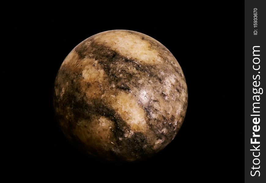 Stone Sphere on black background