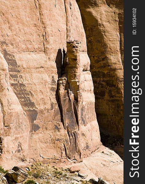 Sandstone formations in the Colorado National Monument.