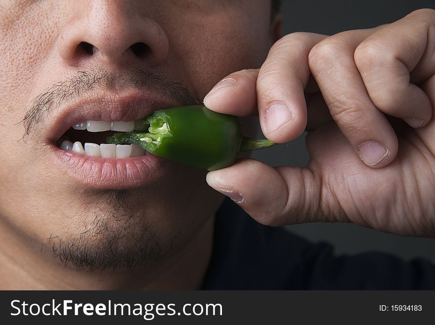 A hot and spicy jalapeno pepper bite.