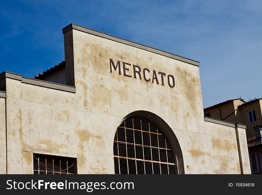 Market place structure in Lucca. Tuscany italy