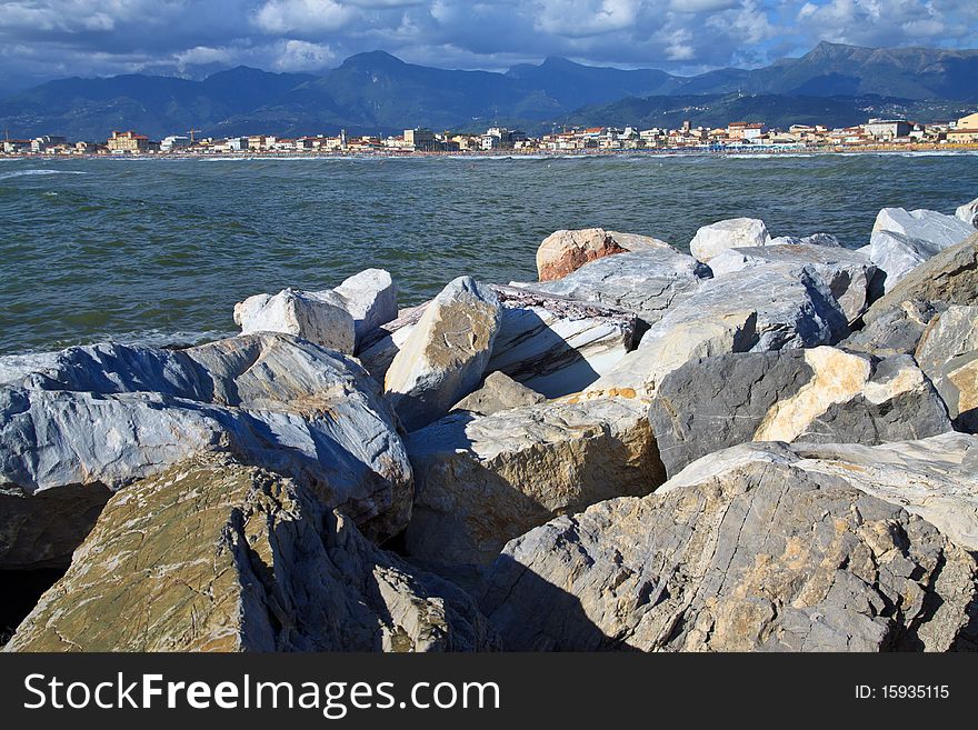 Coast of the Versilia. Viareggio Tuscany, Italy