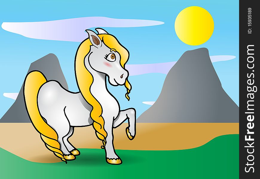 An illustration of Cute pony Horse