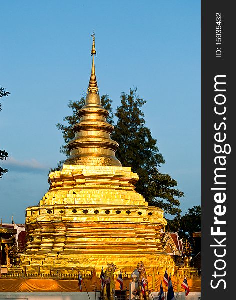 Thai pagoda in chiangmai, thailand