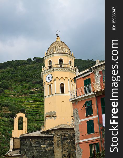 Vernazza town in famous Cinqueterre in Italy