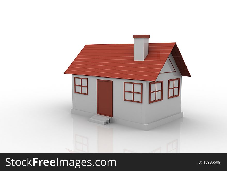 A 3D house white background