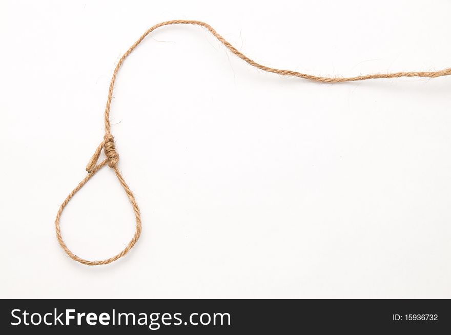 The brown linen sling on the white background. The brown linen sling on the white background