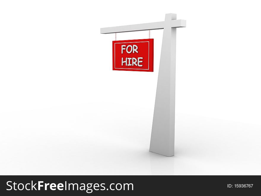 3D HIRE on white background