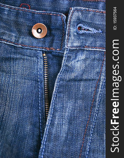 blue jeans details with button