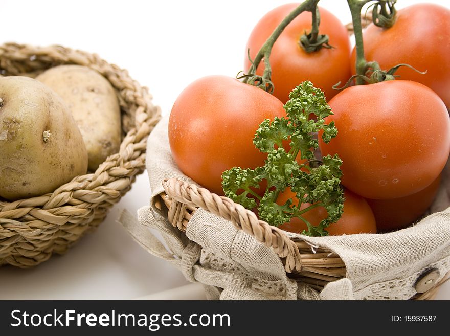 Tomatoes and potatoes with parsley