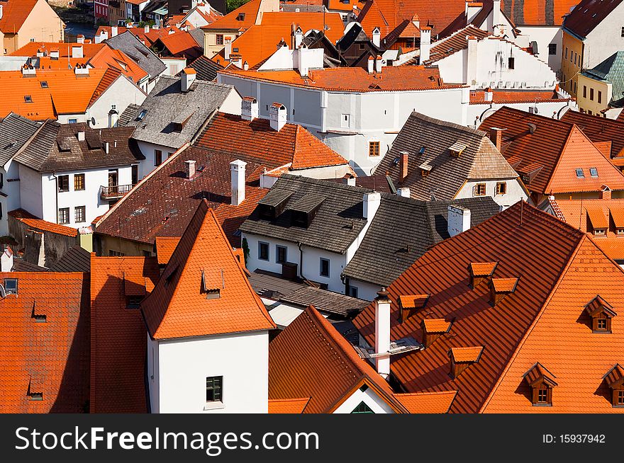 Old tiled roofs, Czech republic. Old tiled roofs, Czech republic