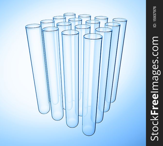 Glass Test Tubes - 3D render