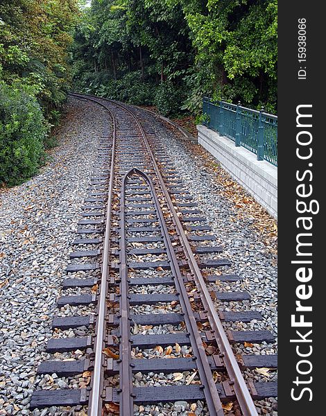 A short and small railway in Hong Kong