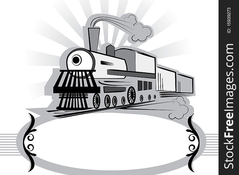 Vector symbol of old train for sedign.Retro. Vector symbol of old train for sedign.Retro