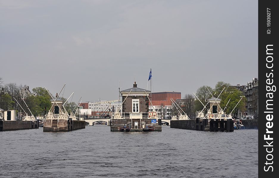 Amsterdam bridges and sluice