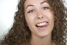 Woman Sticking Her Tongue Out Stock Image Woman Sticking Her Tongue Out Stock Image