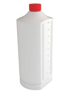 White Plastic Bottle, Measures On Side, Isolated Stock Photography