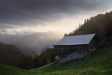 Swiss Evening In Alps Royalty Free Stock Photos Swiss Evening In Alps Royalty Free Stock Photos
