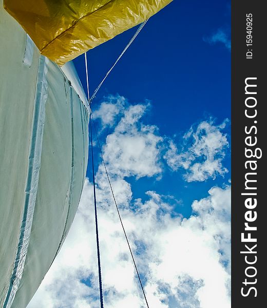 Fine sails on a sailboat