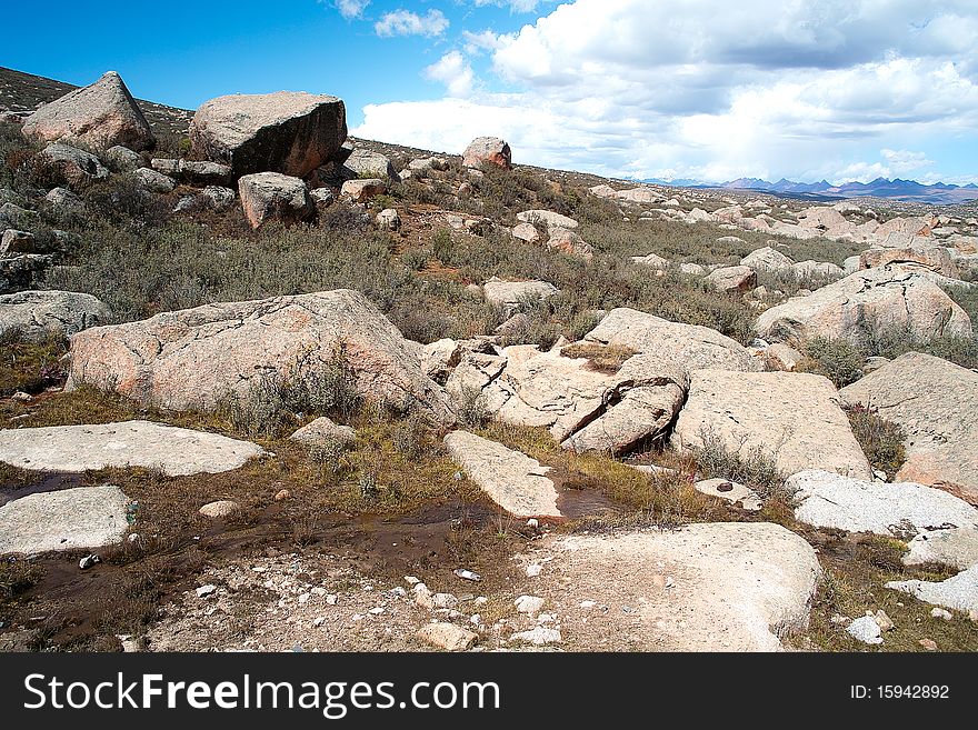 In ganzi,a lot of big stones scattered on the plateau. In ganzi,a lot of big stones scattered on the plateau.