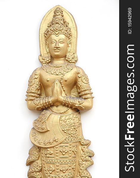 Image of buddha thailand style with white background