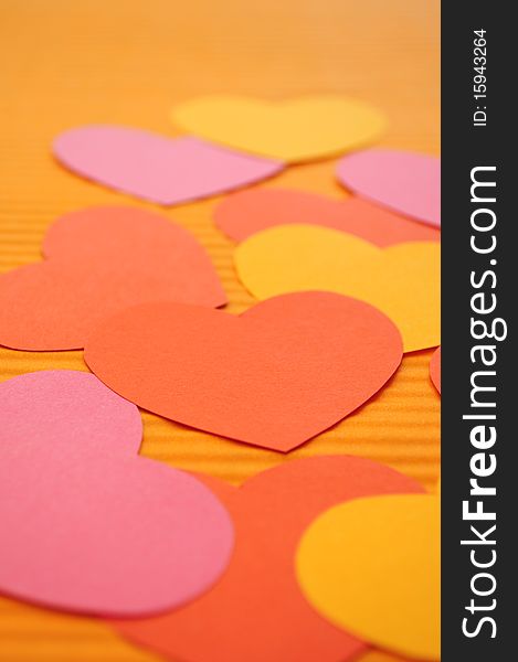 Abstract simple love hearts composition background. Paper cutout. Colorful Cartoon hearts. Abstract simple love hearts composition background. Paper cutout. Colorful Cartoon hearts.