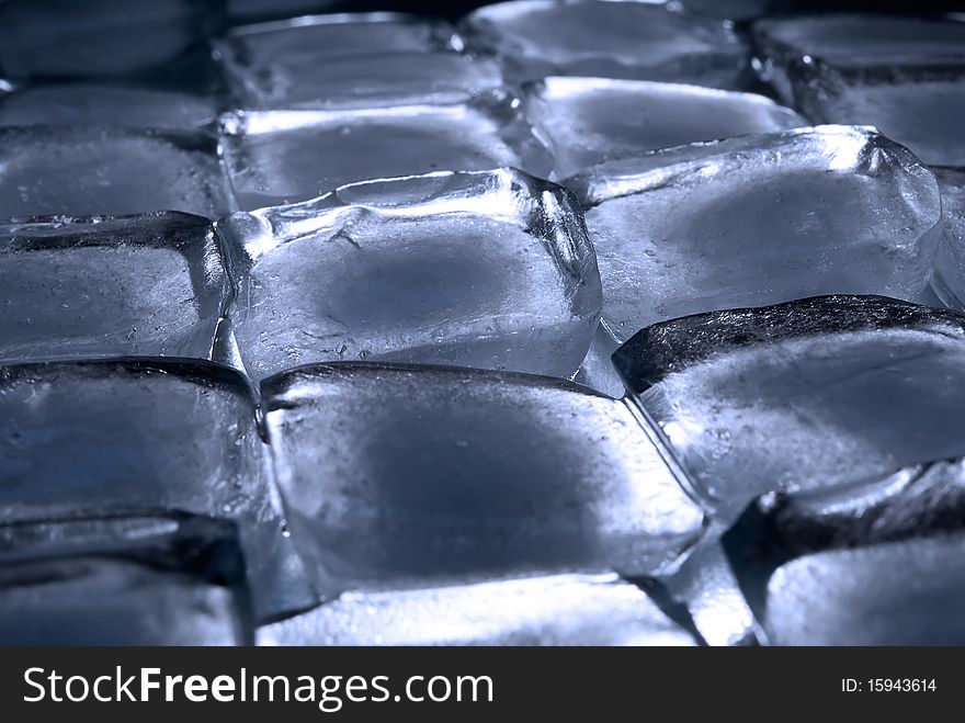 Rows of ice cubes, shallow focus. Rows of ice cubes, shallow focus