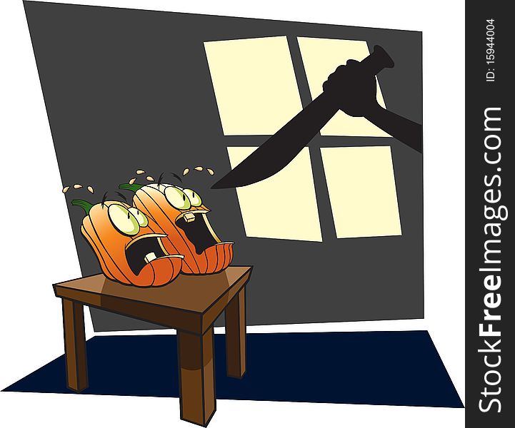 Cartoon Pumpkins scared out of their wits. Layered vector and high resolution jpeg files available. Cartoon Pumpkins scared out of their wits. Layered vector and high resolution jpeg files available.