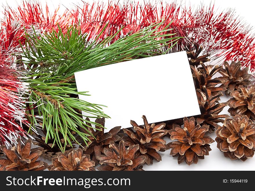 Christmas decoration with greeting card