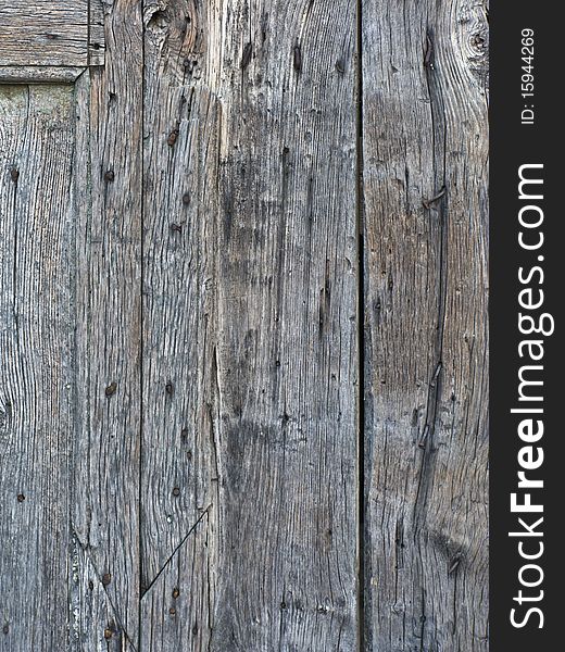 Close up view of an old wooden door