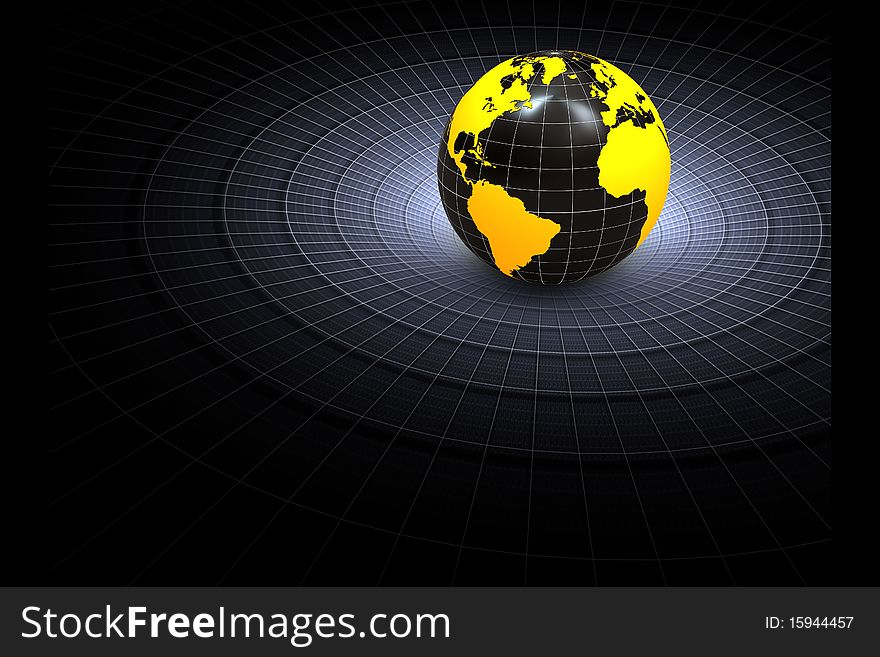 3d globe on futuristic background
