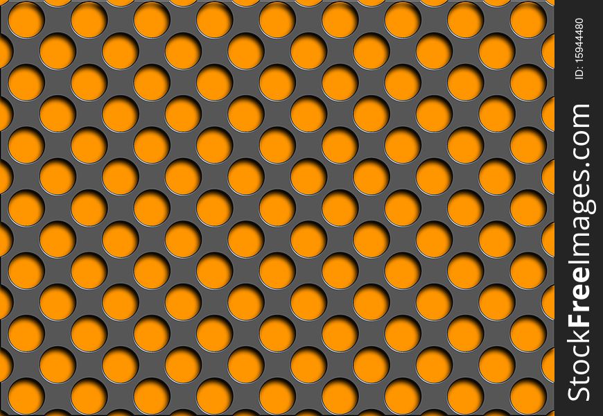 Abstract 3d texture with orange circles