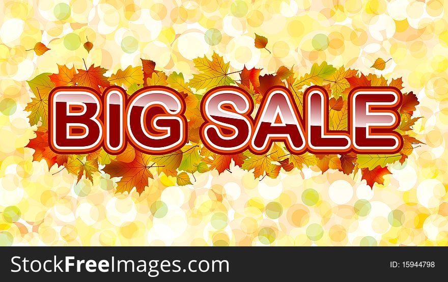 Vector autumn big sale illustration. EPS 8 file included