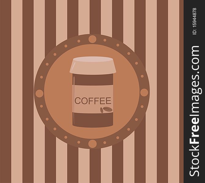 Cute coffee background with carton cup