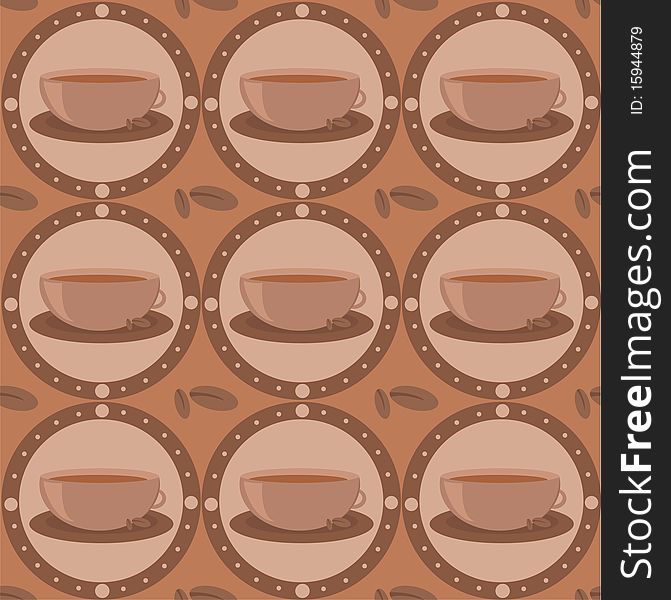 Cute coffee pattern with cups