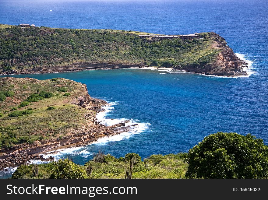 Stunning views of Antigua coastline. Stunning views of Antigua coastline