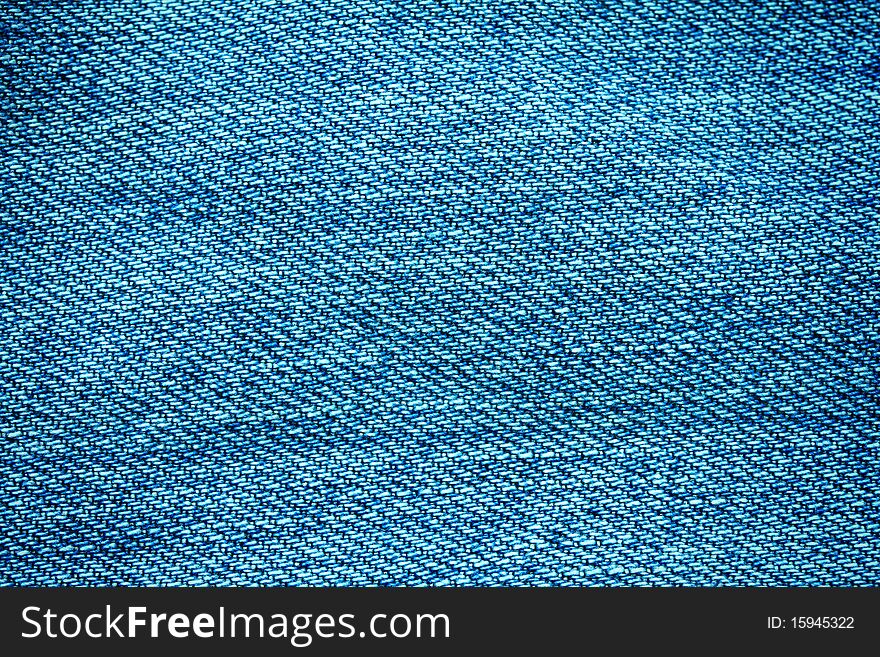 Close up of blue jeans texture