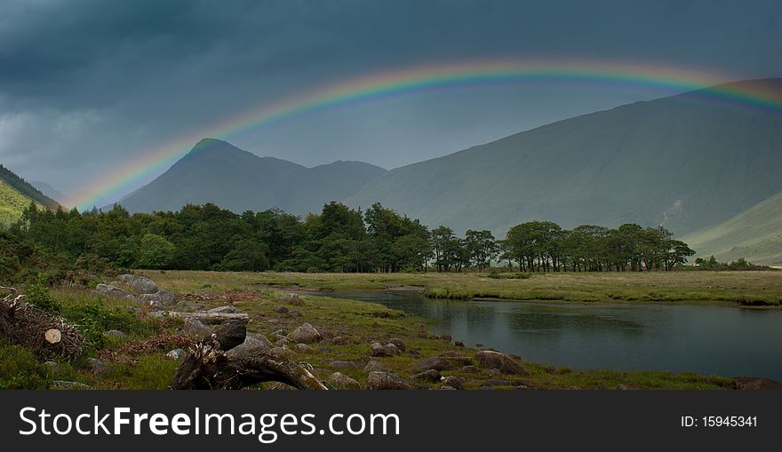 Rainbow captured over Loch Etive, straight after strom. Rainbow captured over Loch Etive, straight after strom.