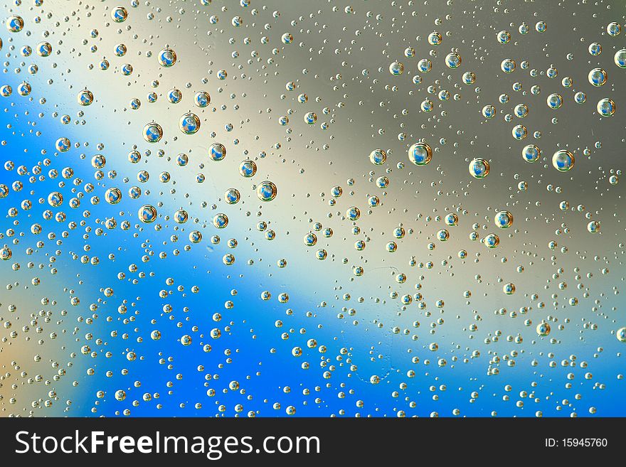 Close up of air bubble with colorful background