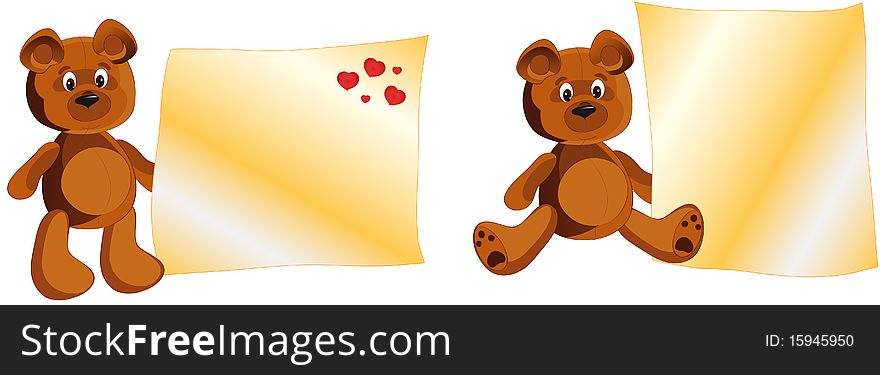Vector illustration shows the Teddy bear. Vector illustration shows the Teddy bear
