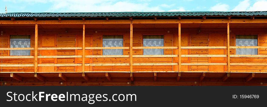 Part of the log cabin.