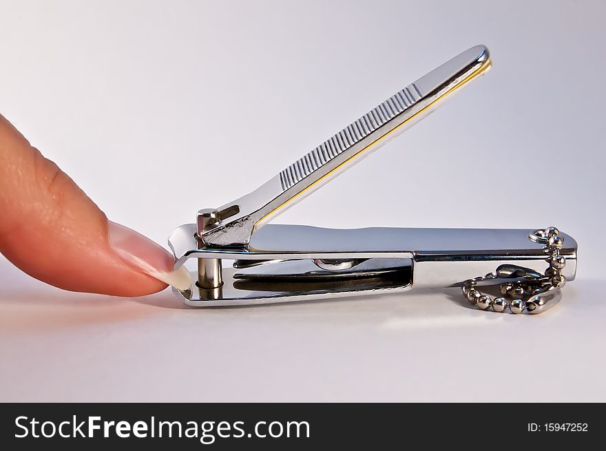 Finger and nail scissors.Close up