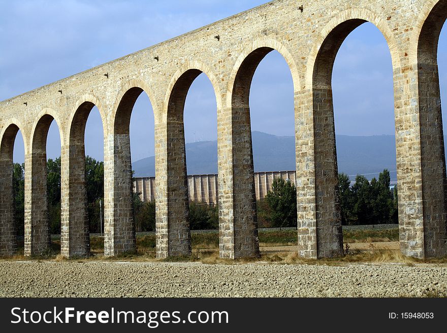 Noain S Roman Aqueduct, Navarre, Spain.