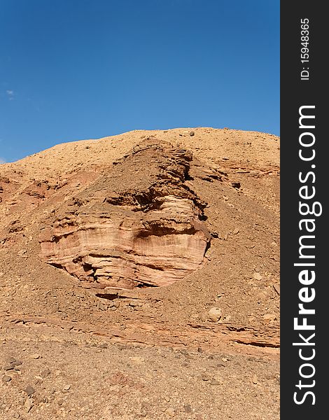 Scenic Weathered Rock In Stone Desert